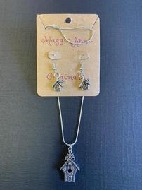 Maggie Anne Originals Birdhouse Motif Necklace & Earring Set by Margo Anderson 202//269