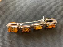 Sterling Silver and Amber 6" Bracelet 202//152