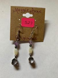 Maggie Anne Originals - Earrings with Lavender & Cream Beads 202//269