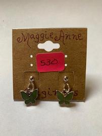 Maggie Anne Originals - Earrings with Green Butterflies 202//269
