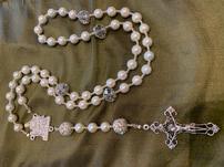 Faux Pearl Hand Crafted Rosary 202//151