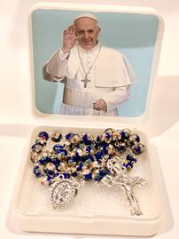 Blue Murano Rosary from Rome 202//269