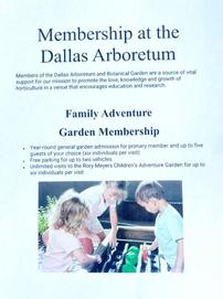 1 yr Family Membership Adv Dallas Arboretum & Tote 202//271