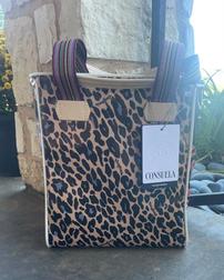 Consuela Blue & Black Leopard Print Chica Tote Bag 202//252