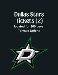 2 Dallas Stars Tickets for 300 Level Terrace 202//257