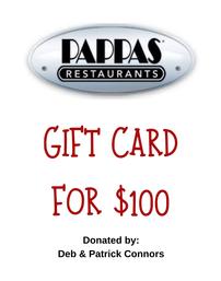 Pappas Restaurants $100 Gift Card 202//257