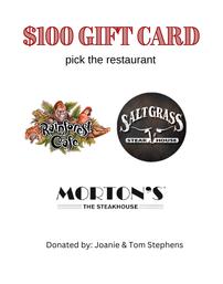 Claim Jumper (Morton's/Saltgrass/Rainforest Cafe) $100 GC 202//257