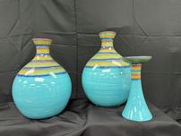 3 Aqua Decorative Glass Pieces 202//152