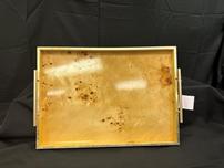 Zodax Wooden Tray with Gold Trim and Handles 202//152