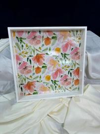 White Floral Square Tray 202//269