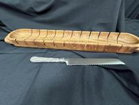 Vagabond House Baguette Bread Board & Pewter Knife #2 202//152