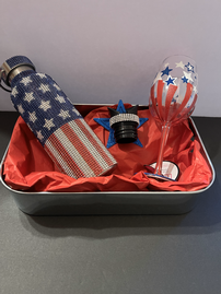 Patriotic Water Bottle & Wine Glass 202//269