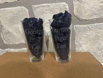 6 - 22 ounce Etched Gunter Tiger Fan Glasses 202//152